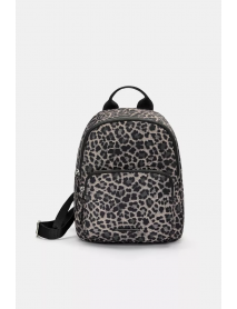 Leopar desenli naylon sırt çantası