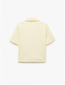 Bürümcük Kumaş Düğmeli Slim Fit Kısa Kollu Gömlek