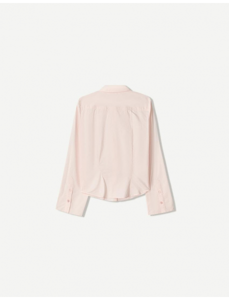 Çan kollu vücuda oturan gömlek