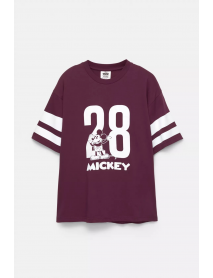 Kısa kollu Mickey Mouse baskılı t-shirt
