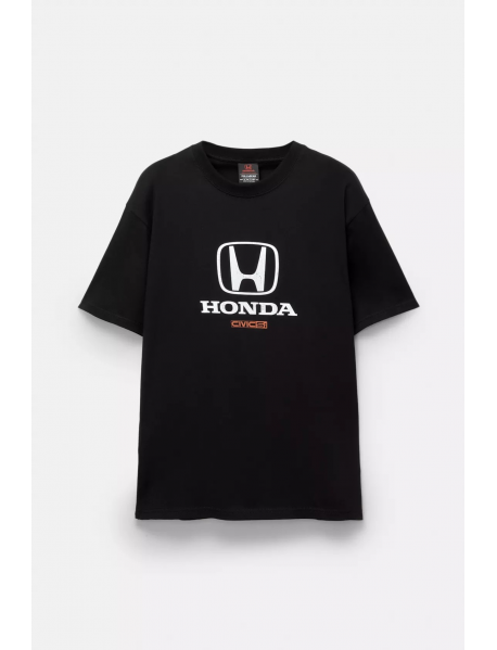 Kısa kollu ve Honda baskılı t-shirt