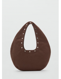 Zımba detaylı oval omuz çantası