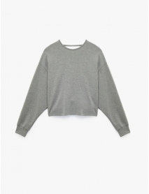 Modal Kumaş Kayık Yaka Uzun Kollu Arkası Pencere Detaylı Sweatshirt
