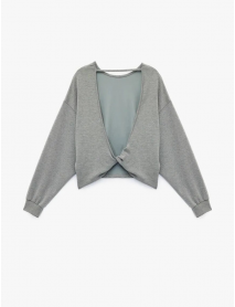 Modal Kumaş Kayık Yaka Uzun Kollu Arkası Pencere Detaylı Sweatshirt