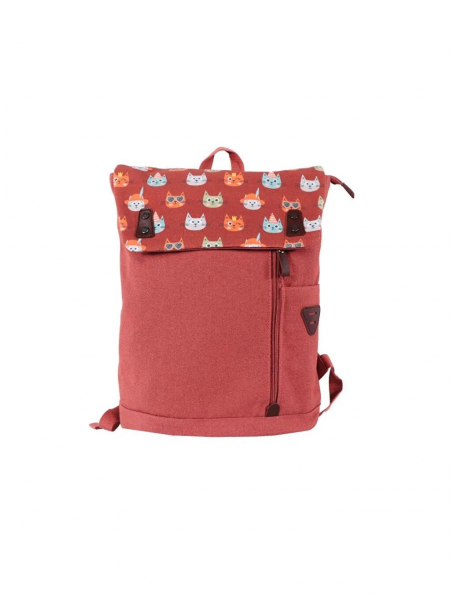 Cats Vintage Kadın Laptop Uyumlu Okul Sırt Çantası, Su Geçirmez, 15inç Pembe