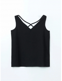 Siyah V Yaka Kadın Bluz