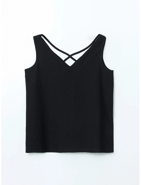 Siyah V Yaka Kadın Bluz