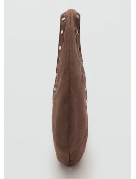 Zımba detaylı oval omuz çantası