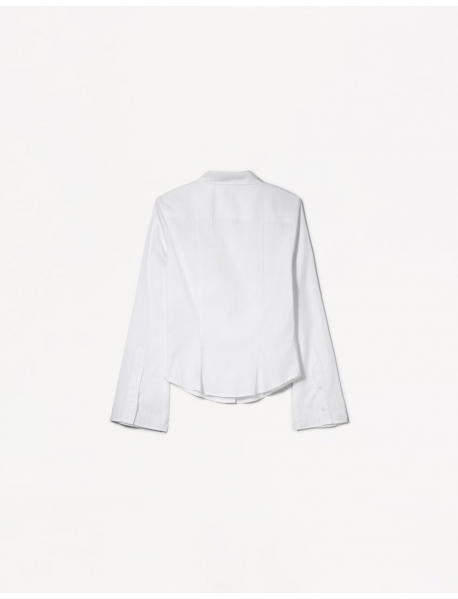 Çan kollu vücuda oturan gömlek