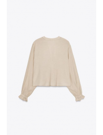 FİSTO İŞLEMELİ KISA BLUZ