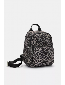 Leopar desenli naylon sırt çantası