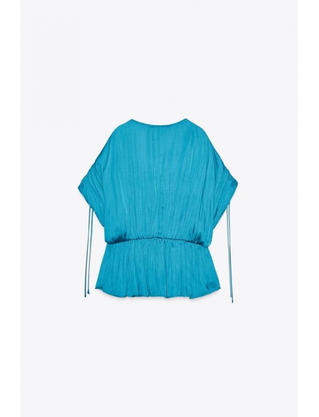 BÜZGÜLÜ SATEN BLUZ