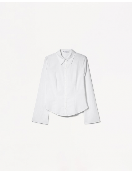 Çan kollu vücuda oturan gömlek