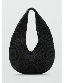 Doğal elyaf oval omuz çantası