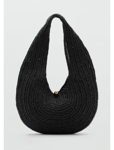 Doğal elyaf oval omuz çantası