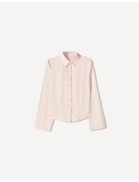 Çan kollu vücuda oturan gömlek