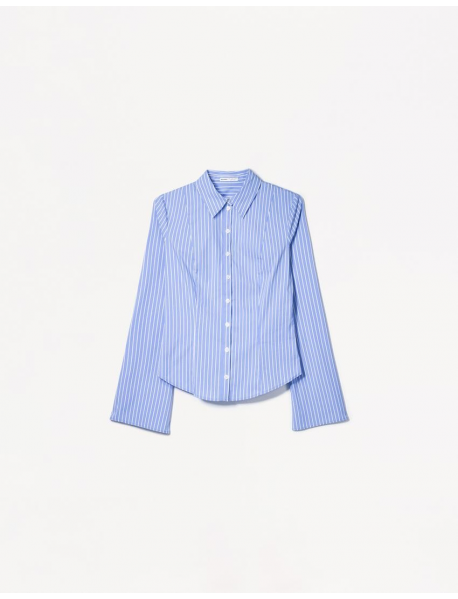 Çan kollu vücuda oturan gömlek