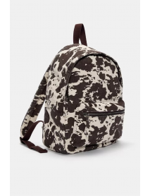 İnek desenli kanvas sırt çantası