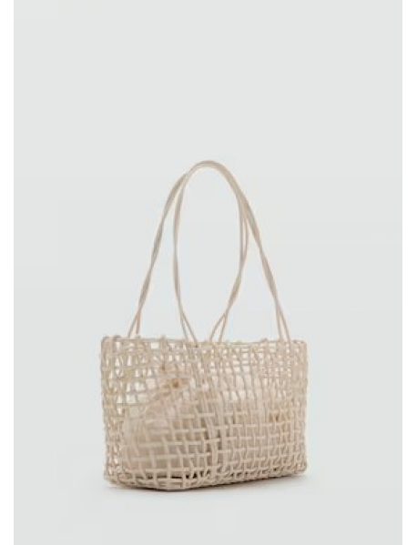 Orta boy örgü desenli omuz çantası 