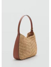 Doğal lifli omuz çantası Üstü çizili 