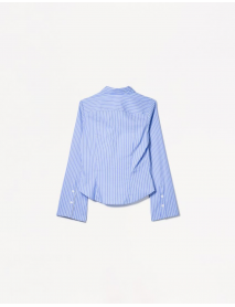 Çan kollu vücuda oturan gömlek