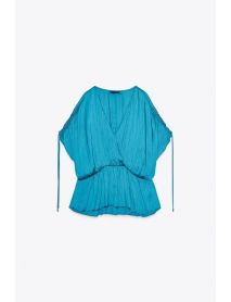 BÜZGÜLÜ SATEN BLUZ