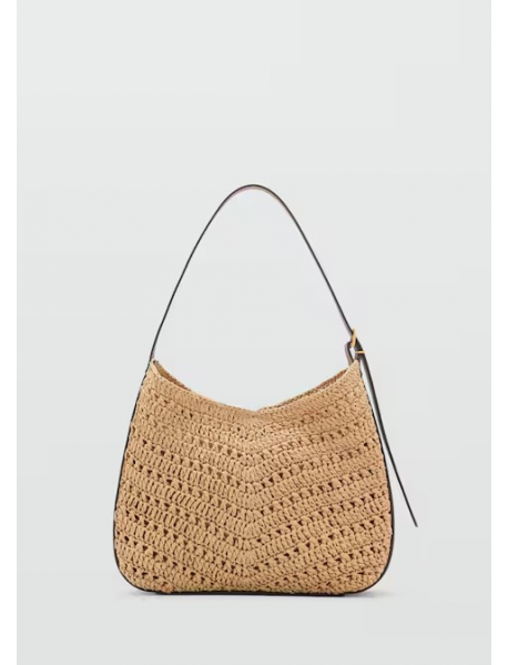 Doğal lifli omuz çantası Üstü çizili 