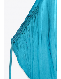 BÜZGÜLÜ SATEN BLUZ