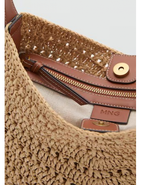 Doğal lifli omuz çantası Üstü çizili 