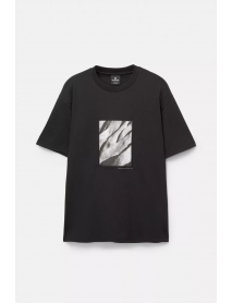 Gloria Silva fotoğraf baskılı siyah t-shirt