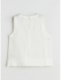 Bisiklet Yaka %100 Keten Bluz