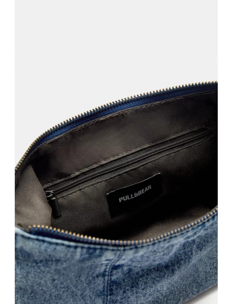 Denim süs detaylı omuz çantası