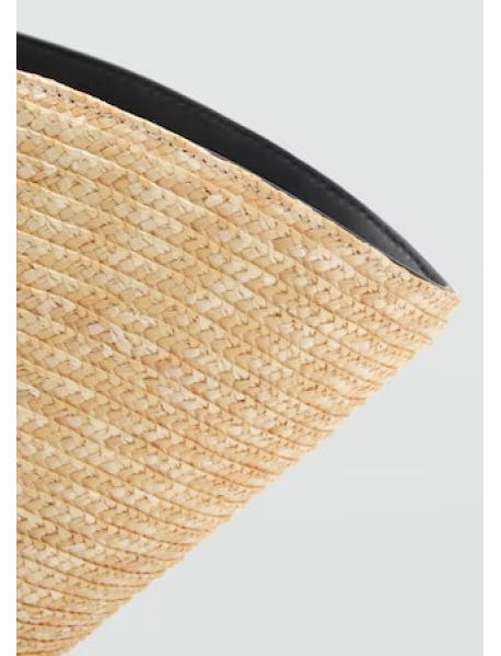 Doğal liften charm çiçekli hasır çanta