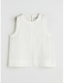 Bisiklet Yaka %100 Keten Bluz