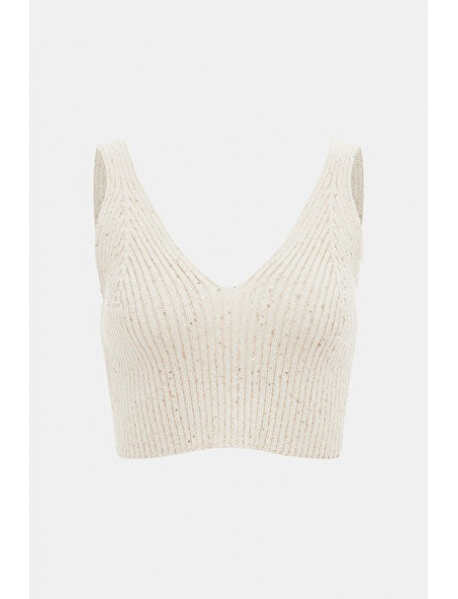 Pamuk karışımlı kumaştan üretilen natürel renkli Vakko büstiyer, V yakalıdır.