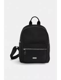 Siyah mini naylon sırt çantası